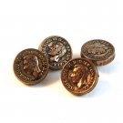 Victorian Gold Tone George VI Buttons / Cufflinks