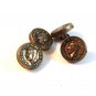 Victorian Gold Tone George VI Buttons / Cufflinks
