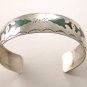 Vintage Native American Sterling Silver Coral Cuff Bracelet