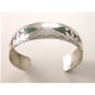 Vintage Native American Sterling Silver Coral Cuff Bracelet