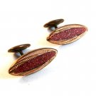 Vintage Victorian Gold Tone & Gold Stone Cufflinks