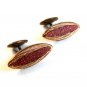 Vintage Victorian Gold Tone & Gold Stone Cufflinks
