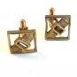 Vintage Gold Tone & Golden Topaz Cufflinks