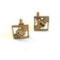 Vintage Gold Tone & Golden Topaz Cufflinks