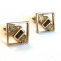 Vintage Gold Tone & Golden Topaz Cufflinks