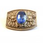 Vintage Silver Filigree & Blue Glass ? Brooch