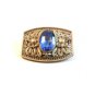 Vintage Silver Filigree & Blue Glass ? Brooch
