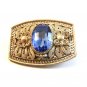 Vintage Silver Filigree & Blue Glass ? Brooch