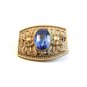 Vintage Silver Filigree & Blue Glass ? Brooch