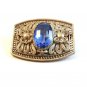 Vintage Silver Filigree & Blue Glass ? Brooch