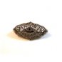Vintage Edwardian Silver Tone & Red Stone Filigree Brooch