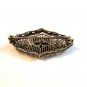 Vintage Edwardian Silver Tone & Red Stone Filigree Brooch