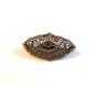 Vintage Edwardian Silver Tone & Red Stone Filigree Brooch