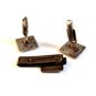 Vintage Mexican Sterling Silver Aztec Calender Cufflinks & Tie Clasp by Los Cast