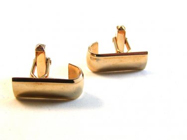 Vintage Unusual Gold Tone Cufflinks Signed Swank