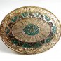 Western Heavy Silver Plate on Jewelers Bronze Belt Buckle by Crumrine #2