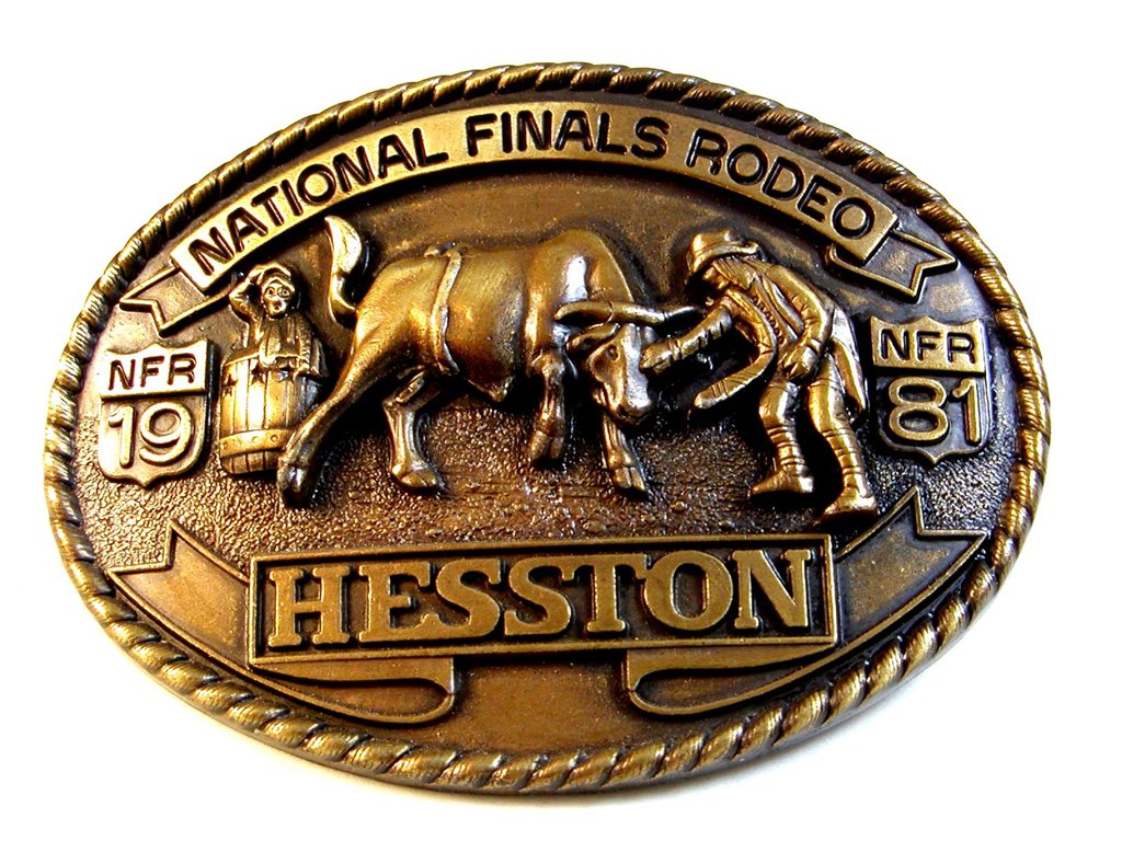 1981 Hesston Cowboy Rodeo Western Clown Brass Belt Buckle Limited Edition