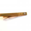 Vintage Gold Tone & Diamond Chip Tie Clasp