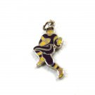 1960's Football Player Enameled Maroon & Gold or Red & Yellow Charm 61214
