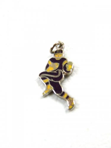 1960's Football Player Enameled Maroon & Gold or Red & Yellow Charm 61214