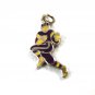 1960's Football Player Enameled Maroon & Gold or Red & Yellow Charm 61214