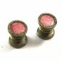 True Vintage Deco Silvertone & Pink Snap Link Cufflinks Unmarked 101014
