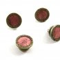 True Vintage Deco Silvertone & Pink Snap Link Cufflinks Unmarked 101014
