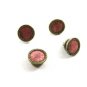 True Vintage Deco Silvertone & Pink Snap Link Cufflinks Unmarked 101014