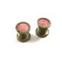 True Vintage Deco Silvertone & Pink Snap Link Cufflinks Unmarked 101014