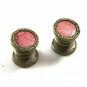 True Vintage Deco Silvertone & Pink Snap Link Cufflinks Unmarked 101014
