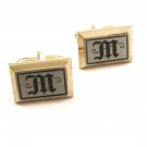 Multi Tone  Initial Letter M Cufflinks 04212014 by Hickok USA