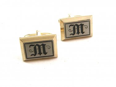 Multi Tone  Initial Letter M Cufflinks 04212014 by Hickok USA