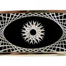 Unmarked Silvertone & Black Belt Buckle 10292013ef
