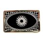 Unmarked Silvertone & Black Belt Buckle 10292013ef