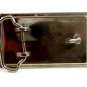 Unmarked Silvertone & Black Belt Buckle 10292013ef