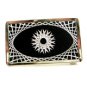 Unmarked Silvertone & Black Belt Buckle 10292013ef