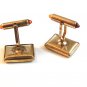 Vintage Gold Tone & Amber Cufflinks Signed Krementz
