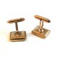Vintage Gold Tone & Amber Cufflinks Signed Krementz