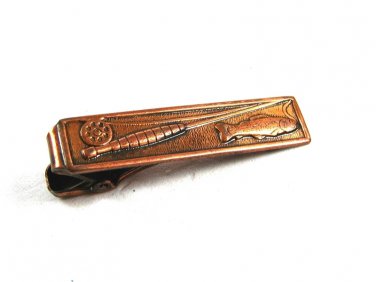 1930's - 1950's Fly Rod Reel Fish Trout Tie Clasp 72414