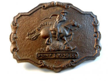 Vintage 1902 Pony Express Since 1852 Belt Buckle