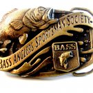 Vintage B.A.S.S. Bass Anglers Sportsman Society Belt Buckle Made in U.S.A.