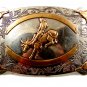 Vintage Western Cowboy Rodeo Bull Riding Belt Buckle by Frontier Buckles