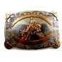 Vintage Western Cowboy Rodeo Bull Riding Belt Buckle by Frontier Buckles