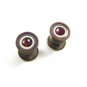 Art Deco Silvertone Purple Red Rhinestone Cufflinks By SNAP LINK 101314