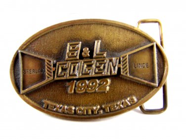 1992 S & L ( Sterling & Linde ) Cogen Texas City Texas Belt Buckle by CD Hit 511