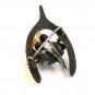 Early Victorian Sterling Silver & Inlaid Stones & Citrine ? Scottish Thistle Bro