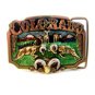 1983 Colorado Big Horn Sheep Butting Heads Belt Buckle Made In U.S.A.