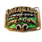 1983 Colorado Big Horn Sheep Butting Heads Belt Buckle Made In U.S.A.