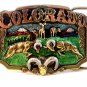 1983 Colorado Big Horn Sheep Butting Heads Belt Buckle Made In U.S.A.