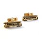 Vintage Gold Tone Lake Dewey Streetcar Cufflinks